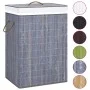 Cesto de la ropa sucia de bambú 2 secciones gris 72 l de , Cestas para ropa - Ref: Foro24-320741, Precio: 27,90 €, Descuento: %