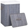 Cesto de la ropa sucia de bambú 2 secciones gris 72 l de , Cestas para ropa - Ref: Foro24-320741, Precio: 31,44 €, Descuento: %