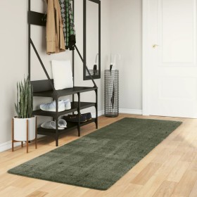Alfombra pelo corto suave lavable HUARTE verde bosque 80x250 cm de , Alfombras - Ref: Foro24-375092, Precio: 71,35 €, Descuen...