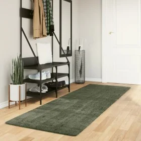 Alfombra pelo corto suave lavable HUARTE verde bosque 80x250 cm de , Alfombras - Ref: Foro24-375092, Precio: 69,83 €, Descuen...