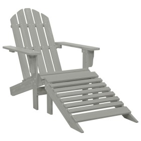 Silla de jardín con otomana de madera gris de vidaXL, Sillas de jardín - Ref: Foro24-45700, Precio: 93,59 €, Descuento: %