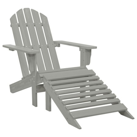 Silla de jardín con otomana de madera gris de vidaXL, Sillas de jardín - Ref: Foro24-45700, Precio: 93,59 €, Descuento: %
