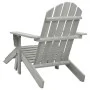 Silla de jardín con otomana de madera gris de vidaXL, Sillas de jardín - Ref: Foro24-45700, Precio: 82,01 €, Descuento: %