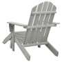 Silla de jardín con otomana de madera gris de vidaXL, Sillas de jardín - Ref: Foro24-45700, Precio: 93,59 €, Descuento: %