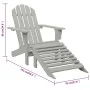 Silla de jardín con otomana de madera gris de vidaXL, Sillas de jardín - Ref: Foro24-45700, Precio: 82,01 €, Descuento: %