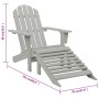 Silla de jardín con otomana de madera gris de vidaXL, Sillas de jardín - Ref: Foro24-45700, Precio: 93,59 €, Descuento: %