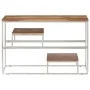 Mesa consola acero inoxidable plateado y madera maciza acacia de , Mesas consola - Ref: Foro24-350007, Precio: 99,30 €, Descu...