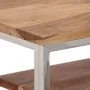 Mesa consola acero inoxidable plateado y madera maciza acacia de , Mesas consola - Ref: Foro24-350007, Precio: 99,30 €, Descu...