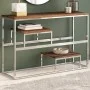 Mesa consola de acero inoxidable plateado y madera maciza de , Mesas consola - Ref: Foro24-350005, Precio: 112,15 €, Descuent...
