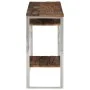 Mesa consola de acero inoxidable plateado y madera maciza de , Mesas consola - Ref: Foro24-350005, Precio: 112,15 €, Descuent...
