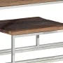 Mesa consola de acero inoxidable plateado y madera maciza de , Mesas consola - Ref: Foro24-350005, Precio: 112,15 €, Descuent...