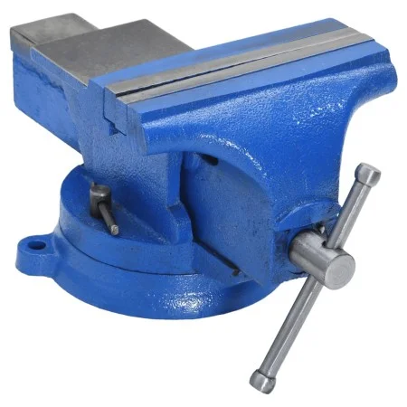 Blue cast iron bench vise 100 mm by , Clamps and screws - Ref: Foro24-154638, Price: 48,29 €, Discount: %