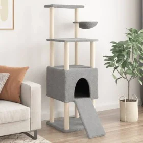 Rascador para gatos con postes de sisal gris claro 153 cm de , Mobiliario para gatos - Ref: Foro24-172116, Precio: 63,60 €, D...