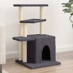 Rascador para gatos con postes de sisal gris oscuro 83,5 cm de , Mobiliario para gatos - Ref: Foro24-172123, Precio: 43,37 €,...