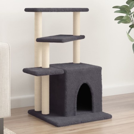 Rascador para gatos con postes de sisal gris oscuro 83,5 cm de , Mobiliario para gatos - Ref: Foro24-172123, Precio: 44,01 €,...