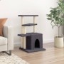 Rascador para gatos con postes de sisal gris oscuro 83,5 cm de , Mobiliario para gatos - Ref: Foro24-172123, Precio: 44,01 €,...
