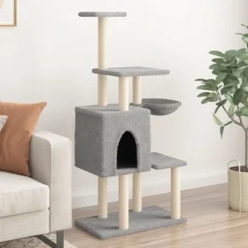 Rascador para gatos con postes de sisal gris claro 131 cm de , Mobiliario para gatos - Ref: Foro24-172128, Precio: 55,35 €, D...