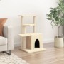 Rascador para gatos con postes de sisal color crema 83,5 cm de , Mobiliario para gatos - Ref: Foro24-172121, Precio: 47,21 €,...