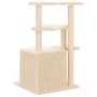 Rascador para gatos con postes de sisal color crema 83,5 cm de , Mobiliario para gatos - Ref: Foro24-172121, Precio: 47,21 €,...