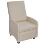 Sillón plegable de cuero sintético color crema en Sillones | Comprar online en Foru.es
