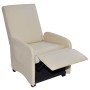Sillón plegable de cuero sintético color crema en Sillones | Comprar online en Foru.es