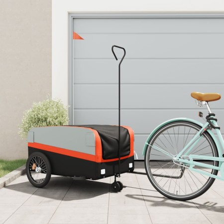 Remolque para bicicleta hierro negro y naranja 45 kg de , Remolques para bicicletas - Ref: Foro24-94061, Precio: 93,10 €, Des...