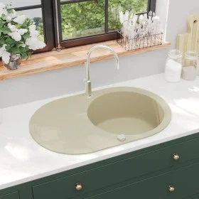 Küchenspüle aus Granit mit beigem ovalem Becken von vidaXL, Sinkt - Ref: Foro24-144866, Preis: 190,48 €, Rabatt: %