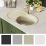 Fregadero de cocina de granito con un seno ovalado beige de vidaXL, Fregaderos - Ref: Foro24-144866, Precio: 179,64 €, Descue...