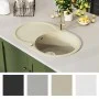 Küchenspüle aus Granit mit beigem ovalem Becken von vidaXL, Sinkt - Ref: Foro24-144866, Preis: 190,48 €, Rabatt: %