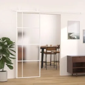 Schiebetür aus ESG-Glas und weißem Aluminium, 76 x 205 cm von , Türen für zu Hause - Ref: Foro24-151681, Preis: 181,00 €, Rab...