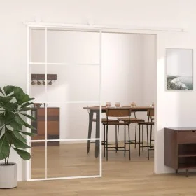ESG glass and white aluminum sliding door 102.5x205 cm by , Doors for the home - Ref: Foro24-151688, Price: 166,68 €, Discoun...