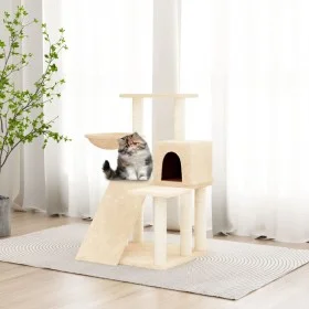 Rascador para gatos con postes de sisal color crema 82 cm de , Mobiliario para gatos - Ref: Foro24-171660, Precio: 48,92 €, D...