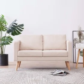 Sofá de 2 plazas de tela color crema de vidaXL, Sofás - Ref: Foro24-281351, Precio: 243,09 €, Descuento: %