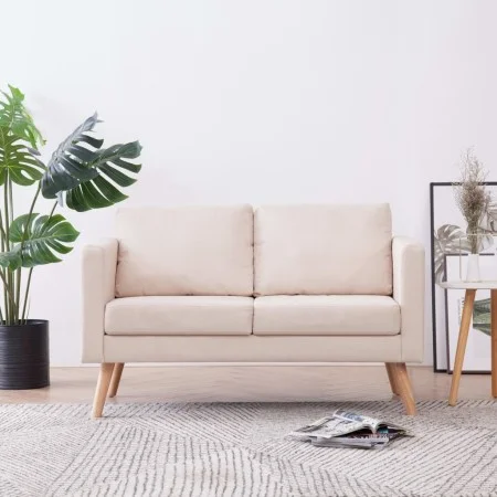 2-Sitzer-Sofa aus cremefarbenem Stoff von vidaXL, Sofas - Ref: Foro24-281351, Preis: 243,09 €, Rabatt: %