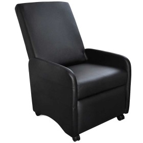 Sillón plegable de cuero sintético negro en Sillones | Comprar online en Foru.es