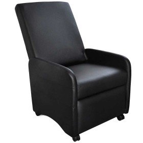 Sillón plegable de cuero sintético negro en Sillones | Comprar online en Foru.es