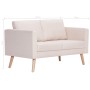 Sofá de 2 plazas de tela color crema de vidaXL, Sofás - Ref: Foro24-281351, Precio: 247,03 €, Descuento: %