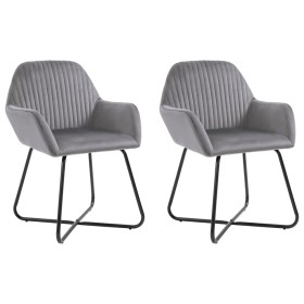 Sillas comedor 2 unidades de terciopelo gris de vidaXL, Sillas de comedor - Ref: Foro24-249804, Precio: 177,89 €, Descuento: %