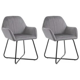 Sillas comedor 2 unidades de terciopelo gris de vidaXL, Sillas de comedor - Ref: Foro24-249804, Precio: 189,72 €, Descuento: %