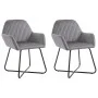 Esszimmerstühle aus grauem Samt, 2 Einheiten von vidaXL, Essstühle - Ref: Foro24-249804, Preis: 189,72 €, Rabatt: %