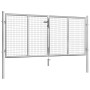 Puerta de jardín de acero galvanizado plateado 306x150 cm de vidaXL, Puertas de jardín - Ref: Foro24-144762, Precio: 321,01 €...
