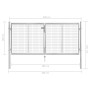 Puerta de jardín de acero galvanizado plateado 306x150 cm de vidaXL, Puertas de jardín - Ref: Foro24-144762, Precio: 321,01 €...