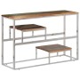Mesa consola acero inoxidable plateado madera maciza reciclada de , Mesas consola - Ref: Foro24-350008, Precio: 99,73 €, Desc...