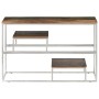 Mesa consola acero inoxidable plateado madera maciza reciclada de , Mesas consola - Ref: Foro24-350008, Precio: 99,73 €, Desc...