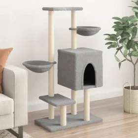 Rascador para gatos con postes de sisal gris claro 117 cm de , Mobiliario para gatos - Ref: Foro24-172119, Precio: 50,02 €, D...