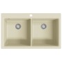 Fregadero de cocina de granito con dos senos beige de vidaXL, Fregaderos - Ref: Foro24-144851, Precio: 301,64 €, Descuento: %