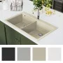 Küchenspüle aus Granit mit zwei beigen Becken von vidaXL, Sinkt - Ref: Foro24-144851, Preis: 266,13 €, Rabatt: %