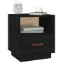 Mesitas de noche 2 uds madera maciza de pino negro 40x34x45 cm de vidaXL, Mesitas de noche - Ref: Foro24-818304, Precio: 69,7...