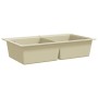 Fregadero de cocina de granito con dos senos beige de vidaXL, Fregaderos - Ref: Foro24-144851, Precio: 301,64 €, Descuento: %