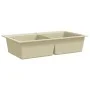 Küchenspüle aus Granit mit zwei beigen Becken von vidaXL, Sinkt - Ref: Foro24-144851, Preis: 266,13 €, Rabatt: %
